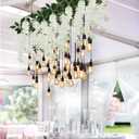 CISDUEO 2 Pcs Wisteria Hanging Flowers Wisteria Flowers Vine Garland Wedding Arch Decoration White Artificial Wisteria Vines Hanging Flower Vines Silk for Party Garden Home Table Backdrop 6 Feet