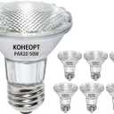 Flood 50W 120V Bulbs, 6 Pack 50 Watt PAR20 Halogen Bulb 2250 Lumens, Dmimable Par20 E26 50W 120V Eco Halogen Light Bulb Warm White 2700K Reflector for Track Lighting & Range Hood