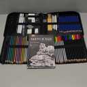 106 PCS Art Supplies Sketching Kit, Pro Drawing Pencils with 3-Color Sketchbook, Coloring Book, Colored Graphite Charcoal Watercolor & Metallic Pencils, Drawing Supplies Gifts for Artists Adults Kids