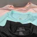 Real Essentials 4 Pack: Women's Long Sleeve Rash Guard Moisture Wicking Shirts - Sun Protection Quick Dry SPF 50+ Tops (Plus) - Small