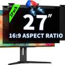 2 Pack Magnetic Hanging Computer Privacy Screen 27 Inch for 16:9 Widescreen Monitor, Removable Privacy Screen Anti Glare Blue Light Computer Screen Privacy Shield, Anti-Scratch 27 in Protector Film