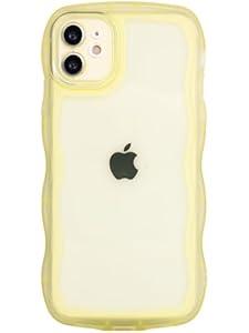 Hcnrreivn Case for iPhone 12 6.1 Inch, Cute Kawaii Clear Case for Women/ Girls, Yellowing-Resistant, Transparent Soft Silicone Thin Slim Full Body Shockproof Protection Phone Cover -Yellow &  Case for iPhone 13 Pro Max 6.7 Inch - Blue