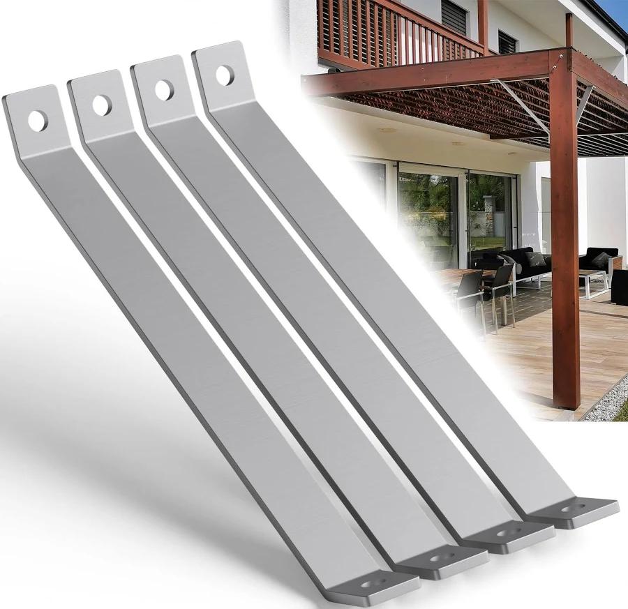 CNQLIS 14-5/8" 45 Degree Angle Bracket for 1-5/8" Strut Channel, 45 Degree Corner Brace with 2 Hole, 5.6mm Thick