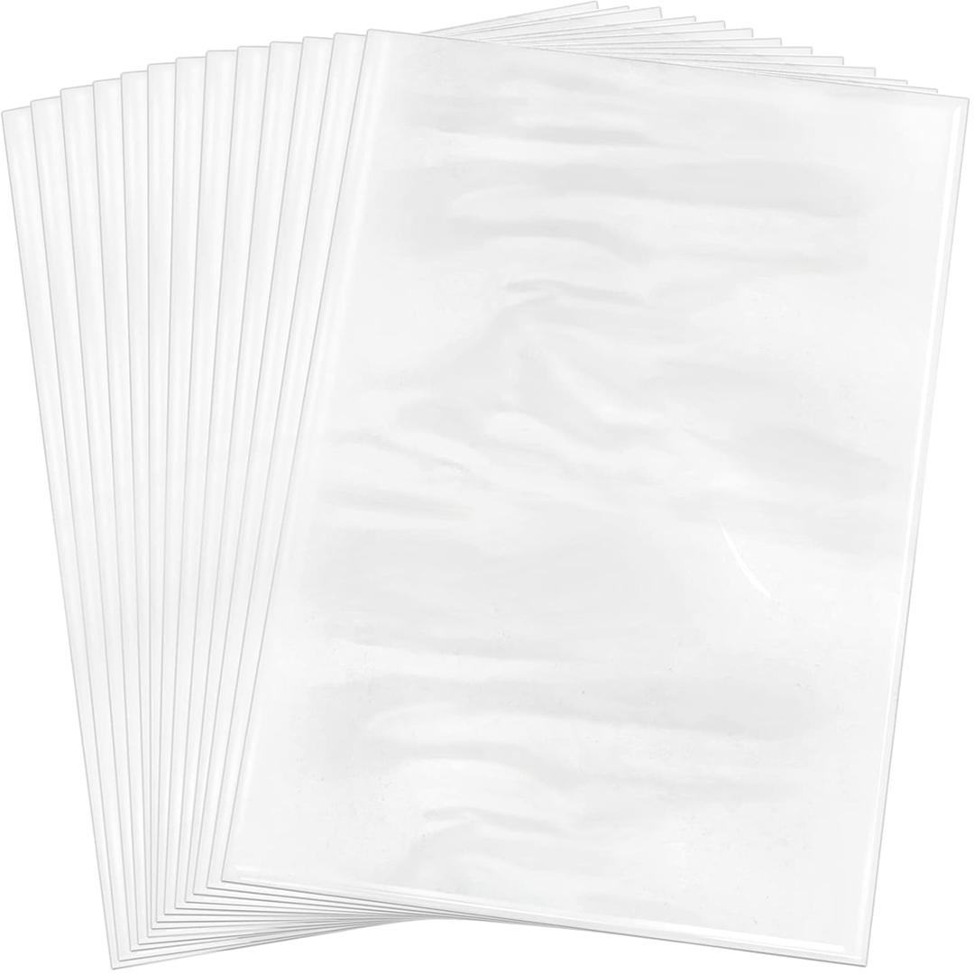 Zonon 100 Pieces Shrink Wrap Bags 10 x 14 Inch Clear Odorless POF Heat Shrink Wrap Bags for Packaging, Soap, Book, Bath Bombs, DIY Handmade Crafts, Shoes Dust-Proof