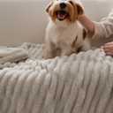 Bedsure GentleSoft Throw Blanket for Couch - Cozy Soft Blankets for Women, Cute Small Fleece Throws for Girls, Beige, 50x70 Inches