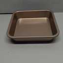 2-Pack 8 inch Square Baking Pan, Nonstick Square Brownie Pans, 8x8 Baking Pan, Square Cake Pan for Birthday Parties, Stackable 88 Cake Pan, Easy to Clean (Gold)