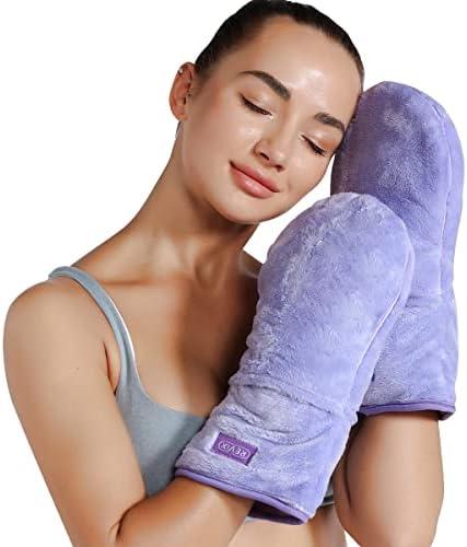 REVIX Microwavable Heating Mittens for Hand and Fingers, Heated Hands Mitts Warmers 1 Pair, Unscented Hand Muff, One Size