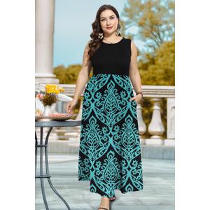 Trendy Women Casual Summer Dresses Crew Neck Plus Size Dresses 1XL-5XL Dress for Curvy Women Ladies Soft YH0022 1XL