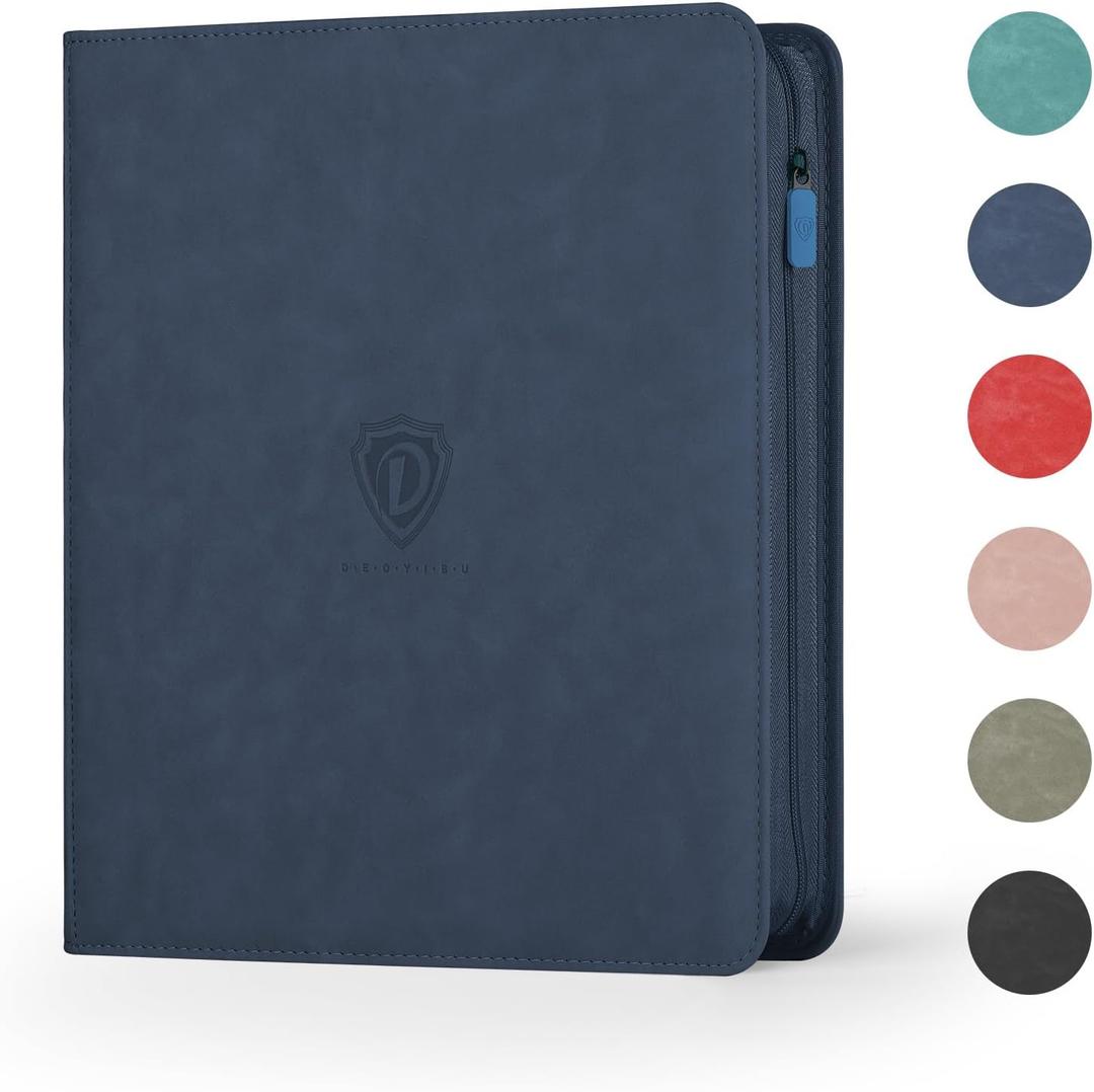 Trading Card Binder with Zip,12 Pockets Card Binder,720 Double Sided Pocket Card Collection Binder,Card Album Card Folder for MTG,TCG,Sports Cards,Game Cards,Navy Blue
