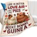 Cute Guinea Pig Throw Blanket Soft Cozy Fleece Fuzzy Plush Guinea Pig Warm Stuff Bedding Animal Blanket Gifts for Boys Girls Kids Adult Men Women 40"X50"