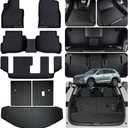 Floor Mats & Trunk Mat & Backrest Mat for 2016-2022 2023 Mazda CX9 CX-9 7 Seats (Only Fit Sport Version),TPE All Weather Protection Car Floor Liners with Cargo Liners