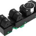 X AUTOHAUX Front Left Driver Power Window Switch No.GB5Z14529DA for Ford Explorer Police Interceptor for Utility Window Control Switch Black