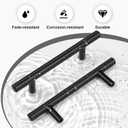 3-3/4" (96mm) Cabinet Handles 10 Pack - Matte Black Stainless Steel Cabinet Pulls and Knobs for Kitchen Cabinets, Drawers Solid Construction Cabinet Hardware Black Drawer Pulls