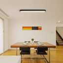 72W Dimmable LED Ceiling Light, 31.4" Modern Ceiling Lamp, Black Metal Linear Ceiling Chandelier Lighting Fixture for Living Room Bedroom Dining Room Office Hallway Aisle