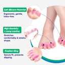 Toe Separators for Women and Men, Gel Toe Spacers & Hammer Toe Straightener for Bunions and Overlapping Toes, Silicone Toe Stretcher for Yoga and Athletic Mobility (1 Pair, Pink)