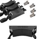4Pcs Cylinder Wall Mounted Bracket Propane Tank Holder Gas Cylinder Holder with SUS 304 Screws & 59 Inch Straps Supported 4"-12",Black
