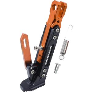 Universal Motorcycle Kickstand Adjustable Foot Side Support Parking Kickstand for Electric Motorbike Parking Foot Side Support Stand (Orange)