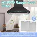 2-Pack WA0575 Range Hood Filter 14.4"x13.5"x0.35" Replacement Compatible with Vissani 30-inch Pyramid or Wall Mount Hood, 5-Layer Aluminum Mesh Grease Filter