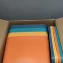 Hoolerry 8 Pieces Colorful Storage Bins with Lid, Plastic Storage Basket Organizing Container Stackable Box with Handle for Shelves Desktop Playroom Office(16.1 x 12.0 x 9.7 Inch,Multi-colored)