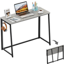 WOHOMO Folding Desk, Small Writing Desk 39.4", Space-Saving Foldable Laptop Table Writing Workstation for Home Office, Easy Assembly, Grey