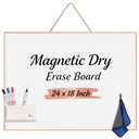 TOWON Magnetic Dry Erase Board 24x18 in, Narrow Aluminum Frame, Rose Gold