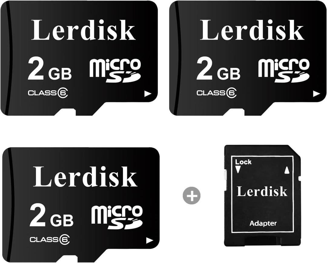 Factory Wholesale Micro SD Card 2GB Pack of 3 in Bulk MicroSD C6 with SD Adapter Produced by Authorized Licencee(2GB)