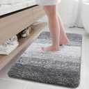 Arotive Microfiber Bathroom Rugs, Shaggy Soft and Absorbent Bath Rug, Non-Slip, Thick Plush Machine Washable Dry Bath Mats for Bathroom, Tub and Shower, 36x24, Grey, Rectangular