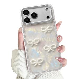 Lovmooful for iPhone 17 Pro Max/iPhone 18 Pro Max Case Bowknot-White Conch