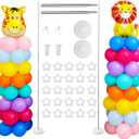 Balloon Stand Kit Set of 2, 7FT Adjustable Height Balloon Column Kit for Floor with Metal Telescopic Pillar for Halloween Thanksgiving Day New Years 2025 Gender Reveal Party Decorations