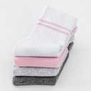 UMELOK Kids Athletic Socks Cotton Crew Socks for Boys and Girls with Stripes and Flower 4 Pairs