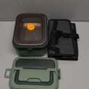 ODSD Cordless Electric Lunch Box for Adults, 16000mAh Rechargeable Self-Heating Lunch Box Food Warmer with Timer & Adjustable Heating, 34oz/1L Container with Insulated Bag for Office Car Outdoor (Green/Dark Green)