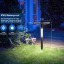 EMANER Solar Lights Outdoor 2-Pack, 2000LM Big Solar Light, Cool and Warm White Pathway Light Warm & Cool White, Dusk to Dawn Stay On Walkway Lights 2200mAh for Garden Sidewalk Yard (Black)
