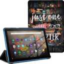 Case for Amazon Kindle Fire HD 10 Tablet (13th Generation, 2023 Release), Book Lovers Trifold Stand Cover Backshell with Auto Wake/Sleep, Just one More Chapter