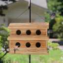 Bird Houses for Outside,6 Hole Outdoor Bird House - Room for 6 Bird Families - Bluebird, Finch, Cardinals Hanging Bird Houses for Garden & Yard