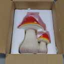 Mushroom Decor Fairy Garden Accessories - Outdoor Garden Decor Mushrooms Ornament for Garden Decoration Garden Gnome's Favorite Mushroom Statues (8" Red)