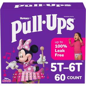 Pull-Ups Girls' Potty Training Pants, Size 5T-6T Training Underwear (46+ lbs), 60 Count Pull-Ups Girls' Potty Training Pants, Size 5T-6T Training Underwear (46+ lbs), 60 Count