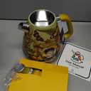 Hazel Quinn X Eduardo Recife Electric Kettle - 1200W Fast Water Boiling, 1.7L/57oz, All 304 Stainless Steel Interior, BPA-Free, Auto Shut-Off, Cordless Retro Teapot with Thermometer - Floral Patterned