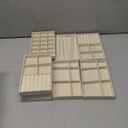 Inbagi 8 Pcs Small Velvet Jewelry Trays Stackable Drawers Organizer Inserts Divided Display Trays for Earring Ring Necklace, Beige