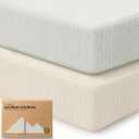 KeaBabies 2-Pack Muslin Crib Sheets for Boys, Girls - 100% Organic Cotton Fitted Baby Crib Mattress Sheet, Soft Breathable Standard Toddler Bed Cover Bedding Set, Neutral, Durable 52x28 (Greige)