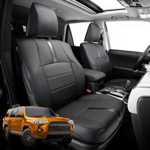 DrCarNow for Toyota 4Runner Seat Covers (2011-2024, 7-Seat Model Only, 3-Row Full Set, Black Car Seat Protectors), Seat Protection for 7 Seater Only, Customized for Toyota 4Runner 2011-2022 2023 2024