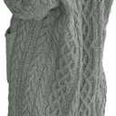 NIUBIA Womens Casual Long Sleeve Open Cardigan Warm Hooded Outwear Coat Cable Knit Long Cardigan Sweaters with Pockets, 2XL 