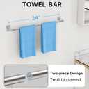 Brushed Nickel Bathroom Accessories Set, KLJKPA 4 Pieces Bathroom Hardware Set, 24 inch Towel Bar, Towel Racks for Bathroom, Robe Towel Hooks, Toilet Paper Holder Wall Mounted