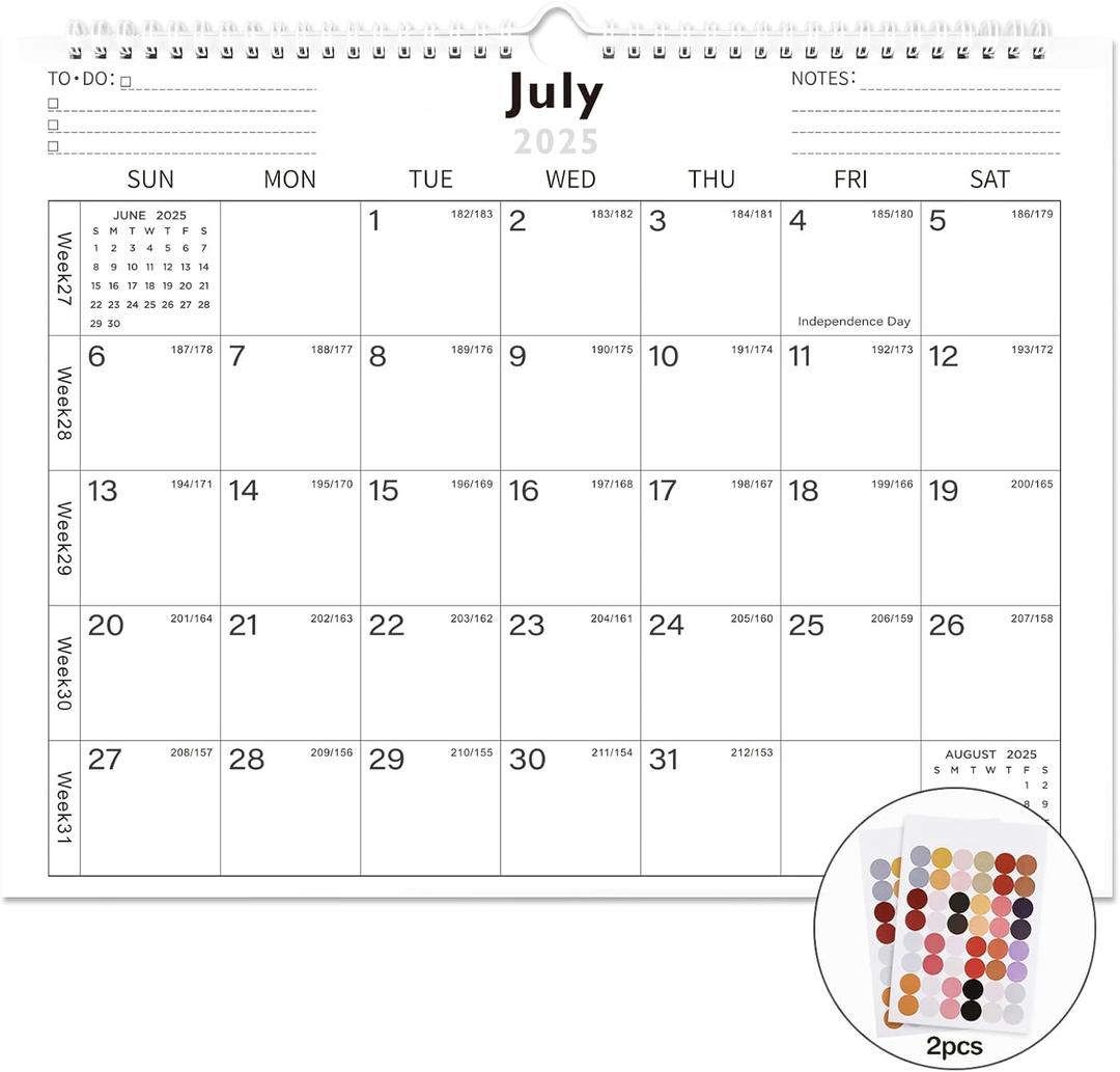 4 x Lbylyhxc Calendar 2025-2026 - Includes July 2025 to December 2026-18 Monthly Wall Calendar 2026, 14.7 x 11.5 Inches.Thick Paper with Julian Dates and Block for New Year and Christmas Presents (wall calendar 2025-2026 simplicity)
