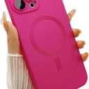 Magnetic Case for iPhone 13 Pro Max, Matte Luxury Soft Metallic Luster Design, Camera Lens Protector, Compatible with Magsafe, Hot Pink