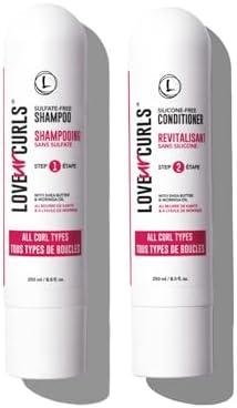 Love Ur Curls Shampoo and Conditioner, Moisturizing and Scalp Cleansing for Curly, Wavy, or Kinky Coily Hair, Vegan and Silicone Free