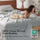 California King Size Sheet Set, Viscose Bamboo Sheets for Bed Set 4pcs, 100% Viscose Derived from Bamboo, Hotel Luxury Silky & Cooling for Hot Sleepers, Deep Pocket Up to 17", Light Grey