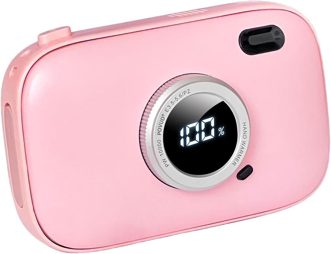 Hand Warmers Rechargeable USB, Electric Reusable Battery Powered Power Bank Handwarmer, 10000mAh Long Lasting Portable Pocket Heater, for Women, Men, Christmas (average, Pink)
