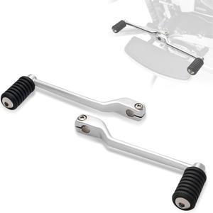 FOVPLUE Heel/Toe Shifter Levers,Front+Rear Shifter Pegs for Harley '86-'17 FL Softail, 88-up Touring CVO Road Glide Street Glide Electra Glide Road King and '08-up Trike, Chrome#1