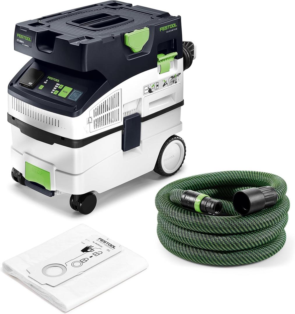 Festool 578512 CT MIDI I Dust Extractor – HEPA Filter, Automatic Tool Start, High-Power Suction & AutoClean System