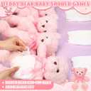 6 Sets Bear Blindfolded Diaper Changing Coed Baby Shower Games Kit Baby Dolls Bears Diapers for Bridal Shower Gender Reveal Games Prizes Gifts for Adults Boys Girls (Pink)